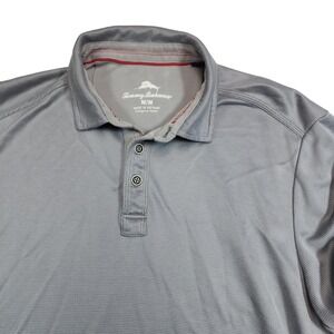 Tommy Bahama Gray Modal Long Sleeve Polo Mens Medium Tagless